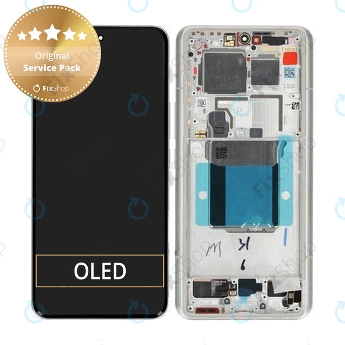 Дисплей за Xiaomi 14 Ultra, White, Тъчскрийн с рамка, 56000600N100 Genuine Service Pack