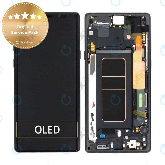 дисплей за Samsung Note 9 N960U, Тъчскрийн и рамка, GH97-22269A, GH97-23737A, GH97-22270A, Midnight Black, Genuine Service Pack