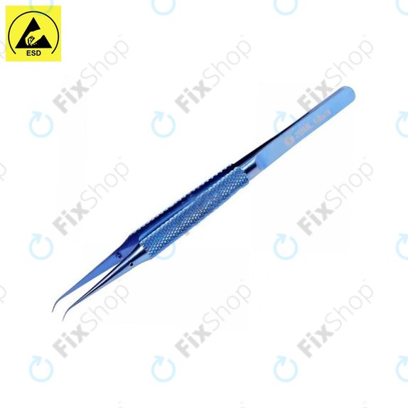 Пинсета от титаниева сплав с извит връх за прецизна жица Jump (0.1mm), 2UUL BlueT Curved Head