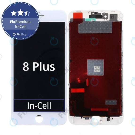 Дисплей In-Cell за iPhone 8 Plus, White, Тъчскрийн с рамка, FixPremium