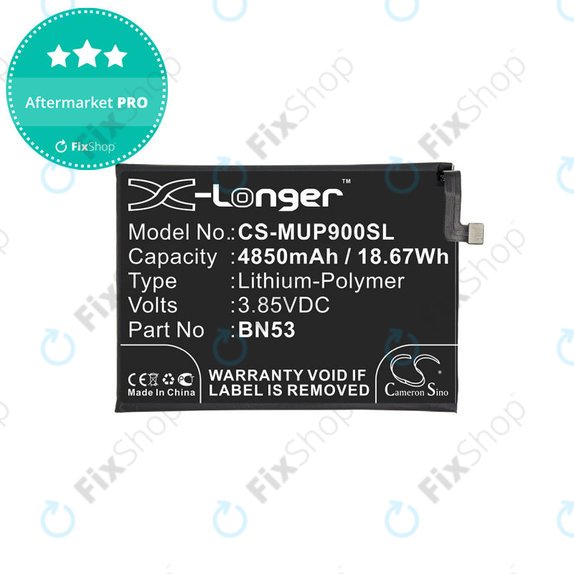 Батерия за Xiaomi Redmi Note 9 Pro, 4850mAh, Li-Pol, 3.85 V, BN53, HQ