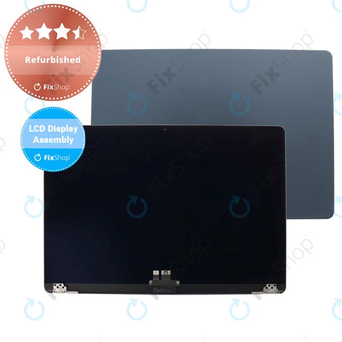 LCD дисплей за MacBook Air 15" M2 A2941 (2023), M3 A3114 (2024), предно стъкло, корпус, Midnight, Refurbished