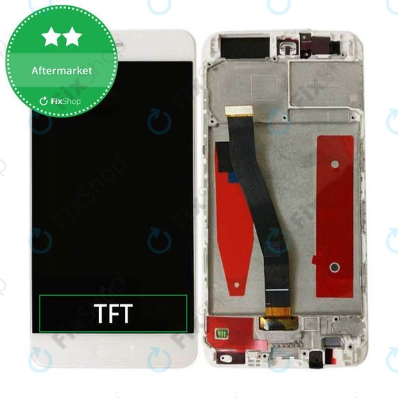 дисплей за Huawei P10, Тъчскрийн и рамка, бял, White, TFT