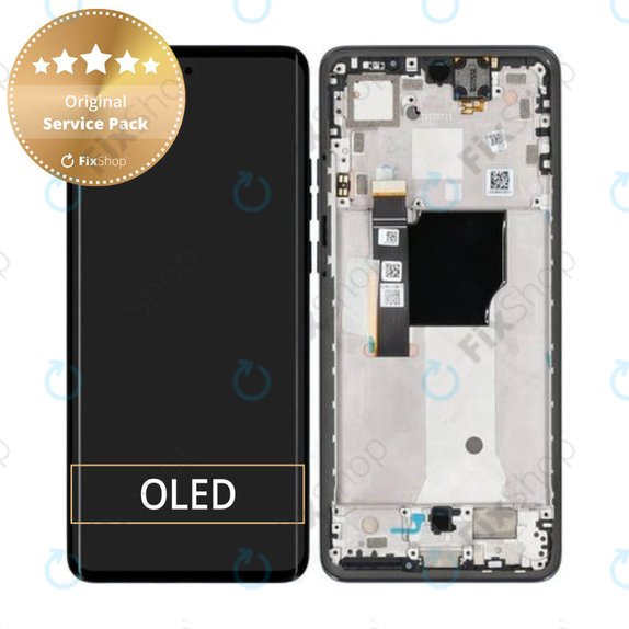 дисплей за Motorola Edge 40 Neo XT2307, Тъчскрийн и рамка, 5D68C23158, Black Beauty, Genuine Service Pack