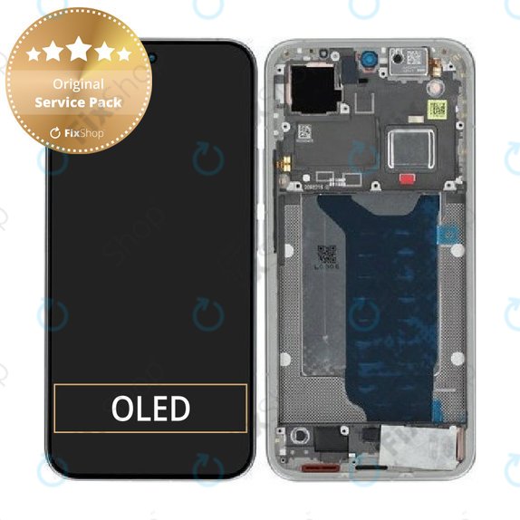 Дисплей за Xiaomi 15T Pro 5G, Gray, Тъчскрийн с рамка, 5600050O12U00, Genuine Service Pack