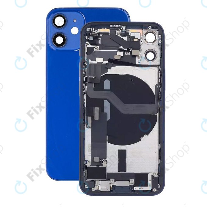 Заден калъф със малки части за iPhone 12 Mini, син, Blue