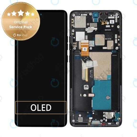 дисплей за Motorola Edge 50 Pro, Тъчскрийн и рамка, 5D68C24092, 5D68C24322, Black Beauty, Genuine Service Pack