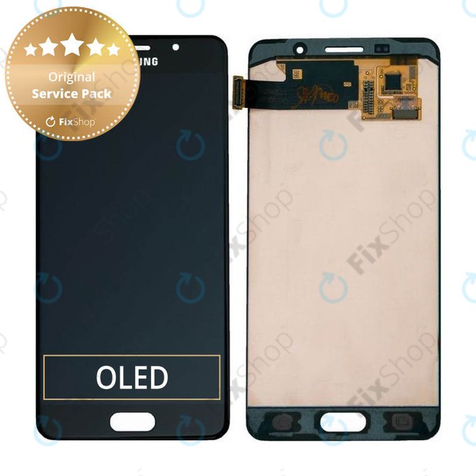 дисплей OLED за Samsung A5 A510F (2016), Тъчскрийн без рамка, GH97-18250B, черен, Black, Genuine Service Pack