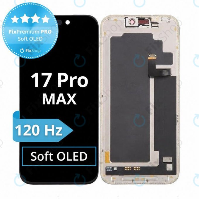 Дисплей Soft OLED 120Hz за iPhone 17 Pro Max, Тъчскрийн с рамка, FixPremium PRO
