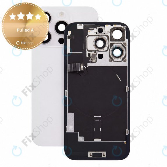 Стъкло на задния капак за iPhone 16 Pro, White Titanium, Pulled A