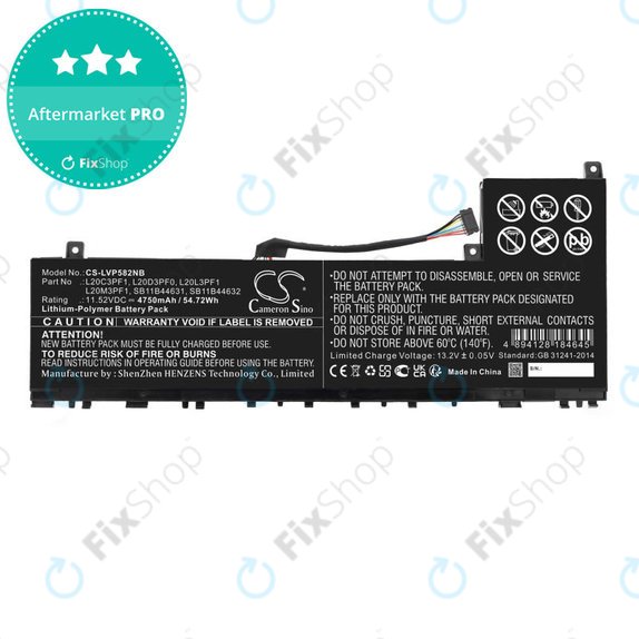 Батерия за Lenovo IdeaPad 5 Pro 14ITL6, 4750mAh, Li-Pol, 11.52V, L20C3PF1, HQ