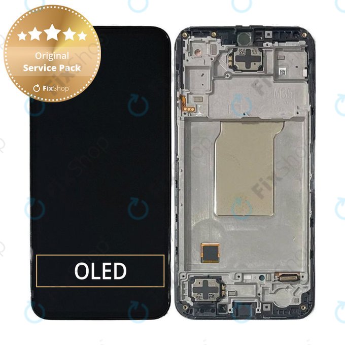 дисплей за Samsung M35 M356B, Тъчскрийн и рамка, GH82-35001A, черен, Black, Genuine Service Pack