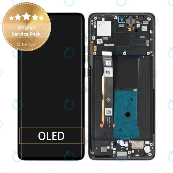 дисплей за Motorola Edge 40, Тъчскрийн и рамка, 5D68C22670, Eclipse Black, Genuine Service Pack