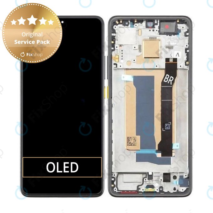Дисплей за Xiaomi Poco X7 Pro, Тъчскрийн с рамка, Yellow, 56000100O1000, Genuine Service Pack