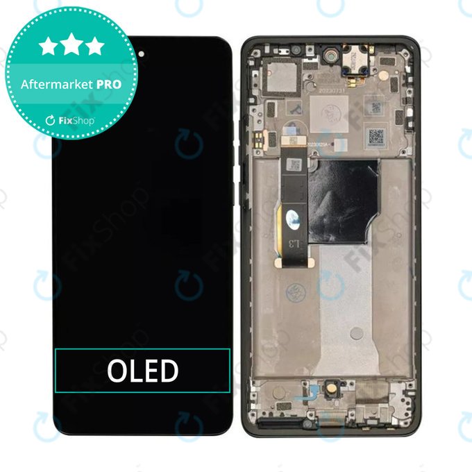 дисплей OLED за Motorola Edge 40 Neo XT2307, Тъчскрийн и рамка, черен, Black