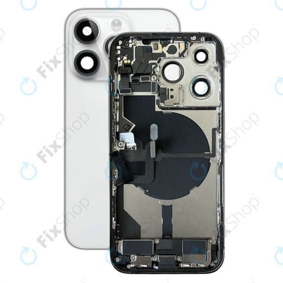 Заден калъф със малки части за iPhone 14 Pro, Сребро, Silver