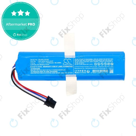 Батерия за 360 S6 Pro, S9, X90, X95, Eufy Robovac L70 Hybrid, 6700mAh, Li-Ion, 14.4V, INR18650M26-4S2P, HQ