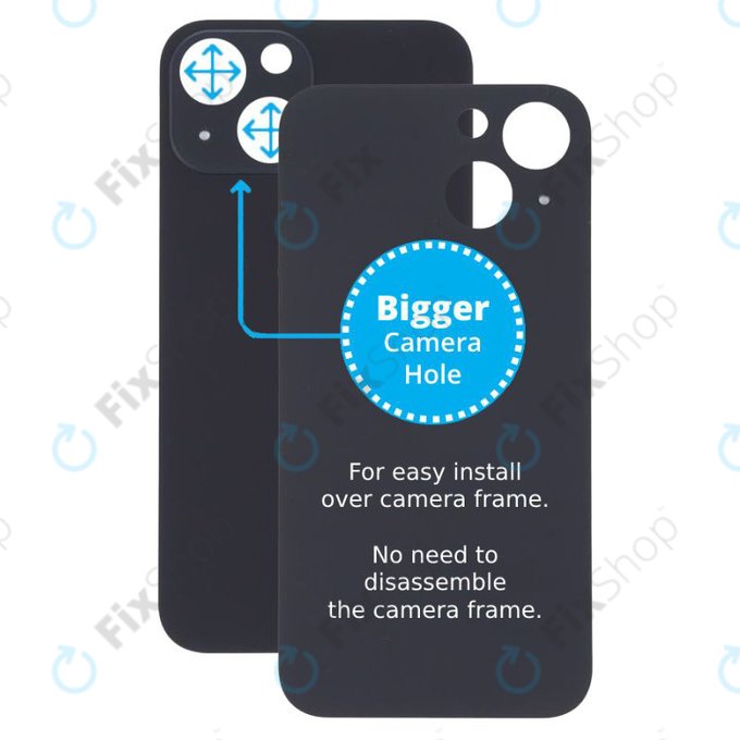 задния капак с голям отвор за камера за iPhone 13 Mini, Midnight