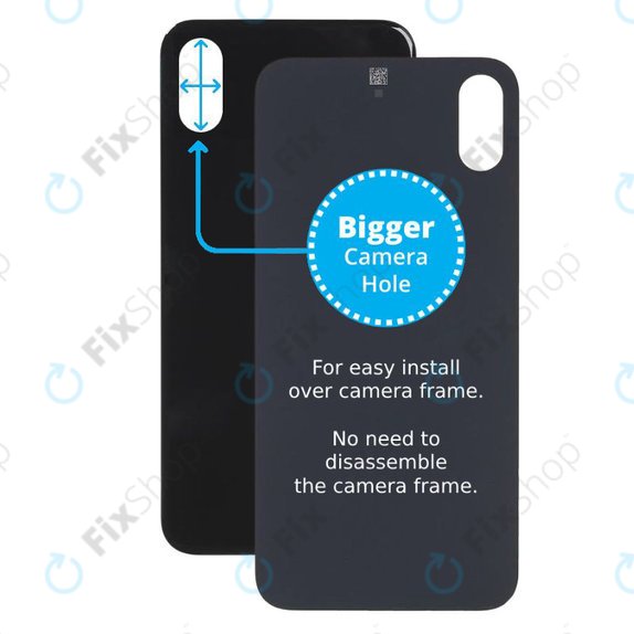 задния капак с голям отвор за камера за iPhone X, Space Gray
