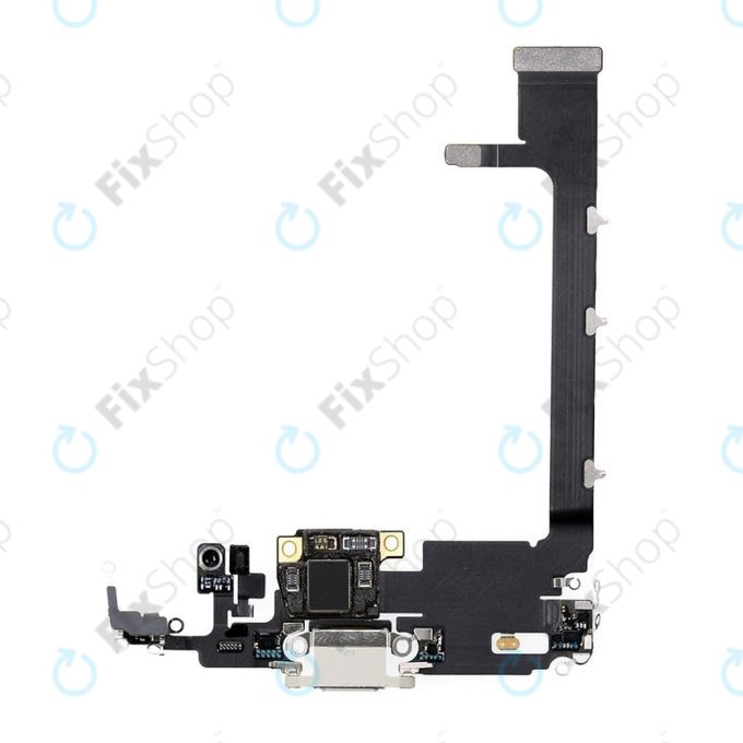 Конектор за зареждане с гъвкав кабел за iPhone 11 Pro Max, Сребро, Silver