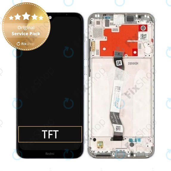 дисплей за Xiaomi Redmi Note 8T, Тъчскрийн и рамка, 5600020C3X00, Moonlight White, Genuine Service Pack