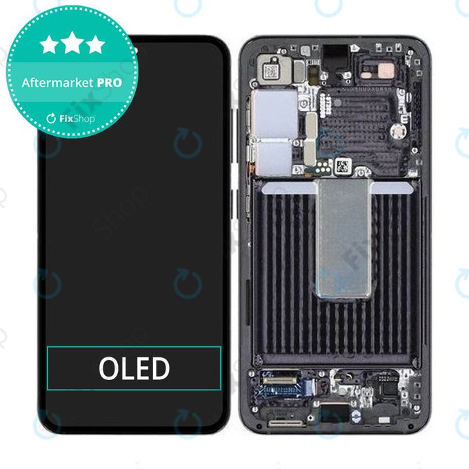 дисплей OLED за Samsung S23 S911B, Тъчскрийн и рамка, Phantom Black