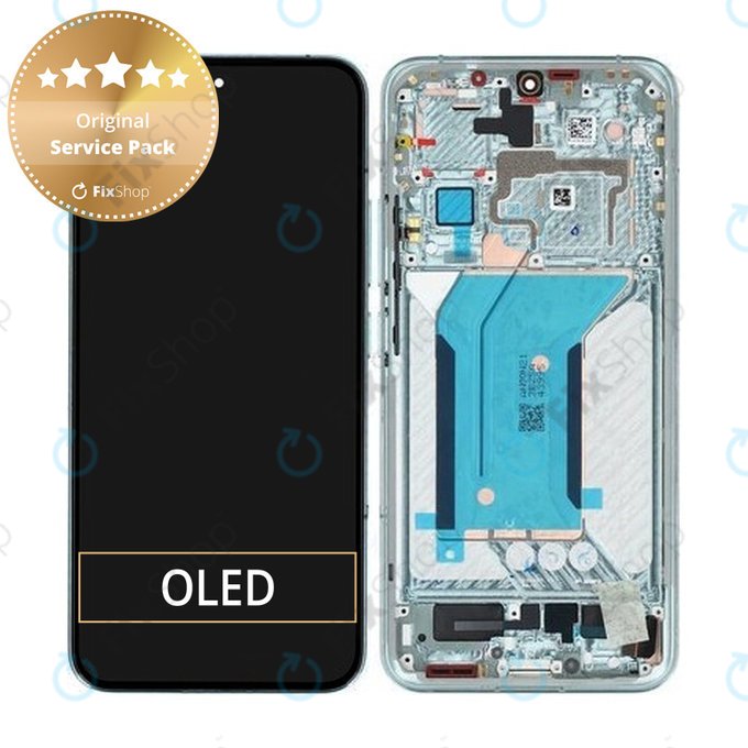Дисплей за Xiaomi 14 23127PN0CC, Jade Green, Тъчскрийн с рамка, 56000600N300 Genuine Service Pack