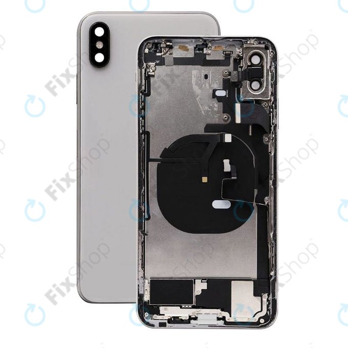 Заден калъф със малки части за iPhone XS Max, Сребро, Silver