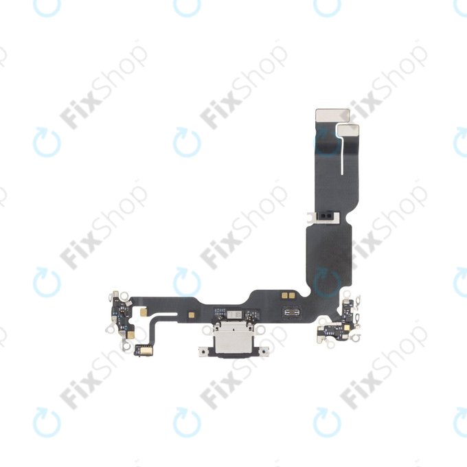 Конектор за зареждане с гъвкав кабел за iPhone 15 Plus, черен, Black