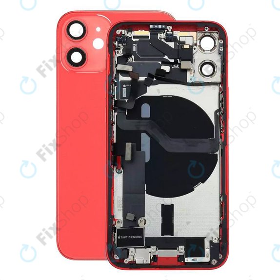 Заден калъф със малки части за iPhone 12 Mini, червен, Red