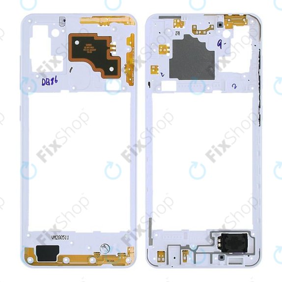 Средна рамка за Samsung A21s A217F, GH97-24663B, бял, White, Genuine Service Pack