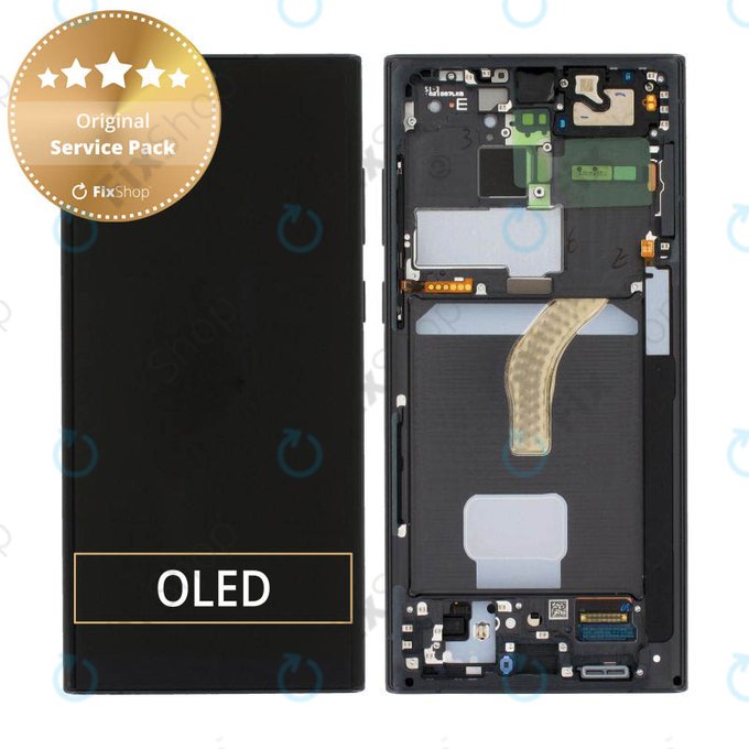 дисплей за Samsung S22 Ultra S908B, Тъчскрийн и рамка, GH82-27488A, GH82-27489A, Phantom Black, Genuine Service Pack