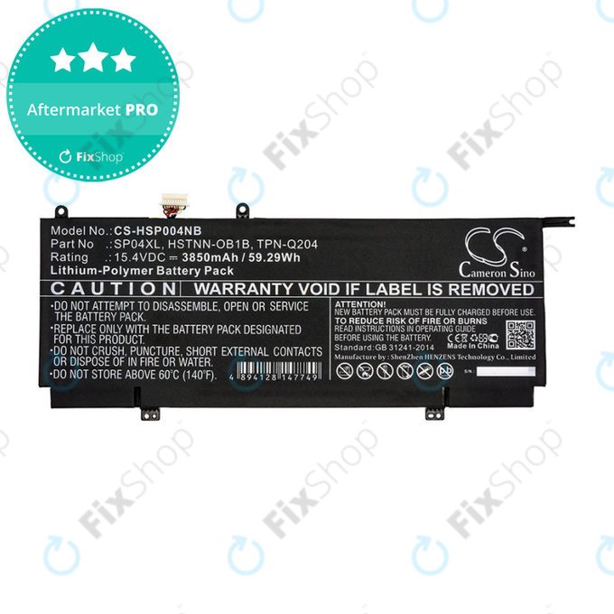 Батерия за HP Spectre X360 13, 3850mAh, Li-Pol, 15.4V, HSTNN-OB1B, HQ