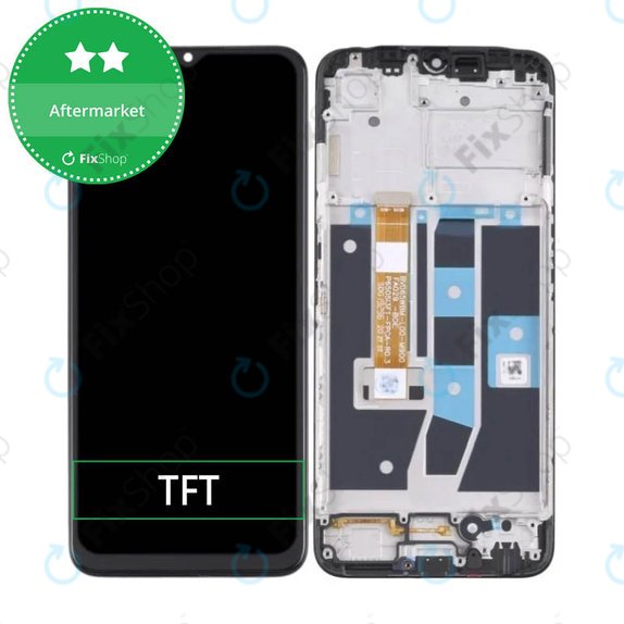дисплей за Oppo A16, A16s, Тъчскрийн и рамка, Crystal Black, TFT