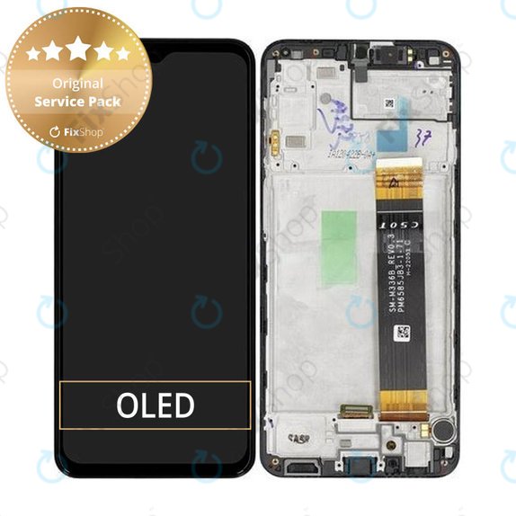 дисплей за Samsung A23 4G A235F, Тъчскрийн и рамка, GH82-28563A, GH82-28657A, черен, Black, Genuine Service Pack