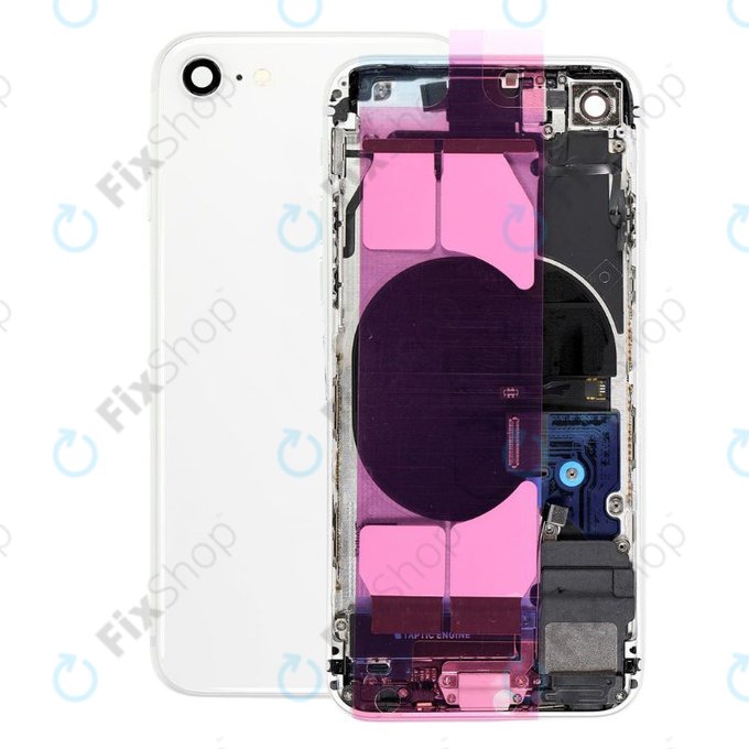 Заден калъф със малки части за iPhone SE (2nd Gen 2020), бял, White