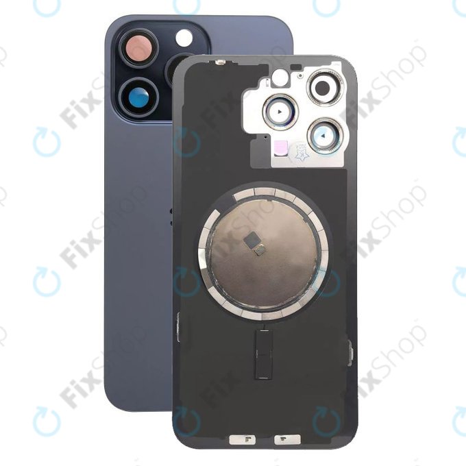 задния капак с обектив на камерата за iPhone 15 Pro Max, Blue Titanium