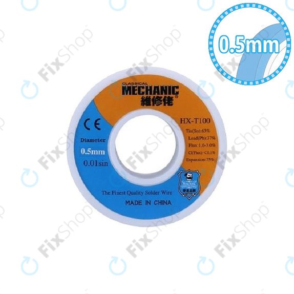 Висококачествена поялъчна тел Sn/Pb – 0.5mm, Mechanic HX-T100