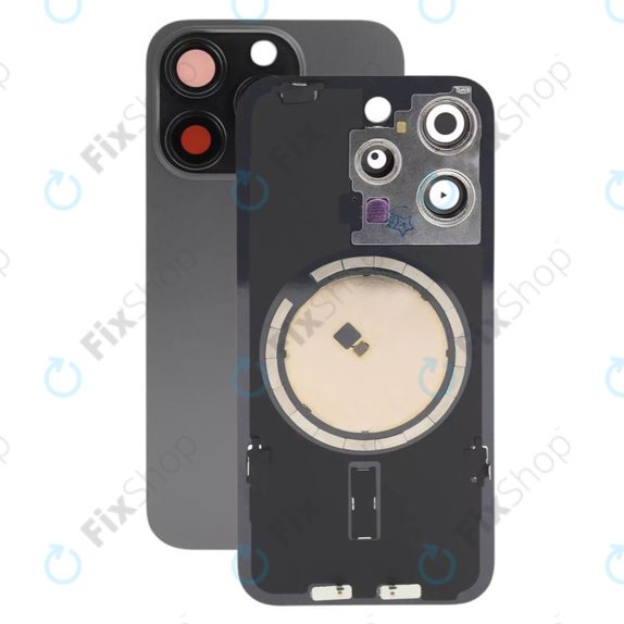задния капак с обектив на камерата за iPhone 15 Pro, черен, Black, Titanium