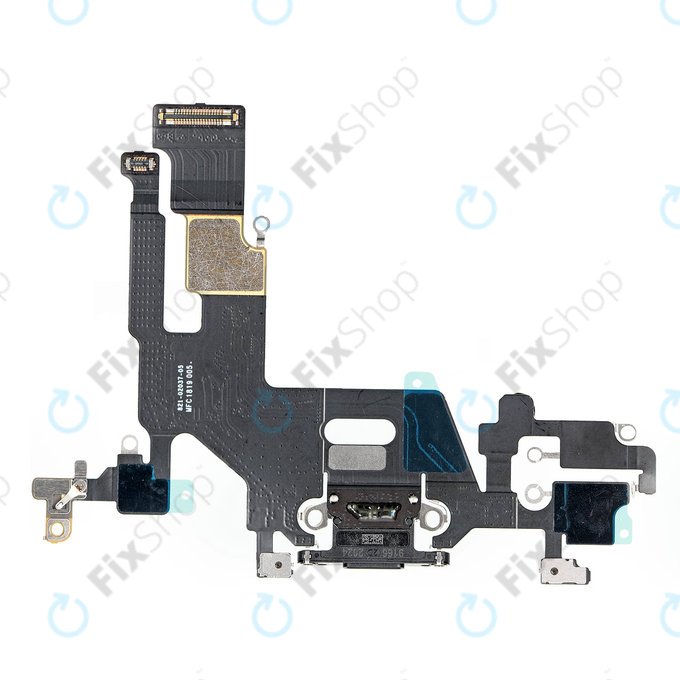 Конектор за зареждане с гъвкав кабел за iPhone 11, черен, Black