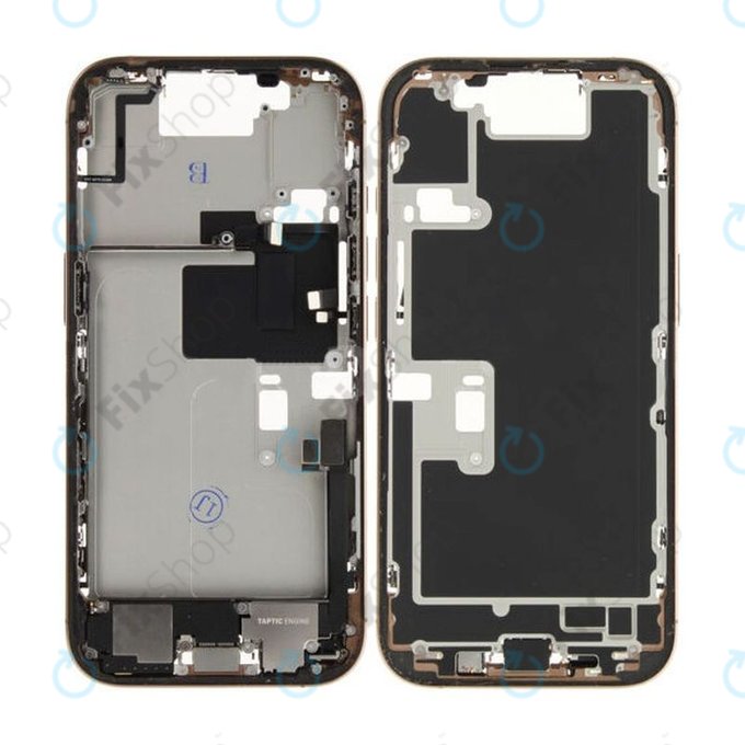 Средна рамка с бутон за включване и бутони за сила на звука за iPhone 16 Pro, Desert Titanium