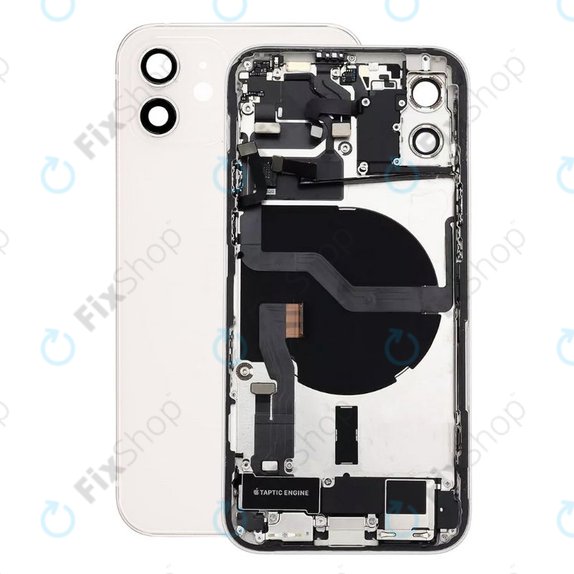 Заден калъф със малки части за iPhone 12, бял, White