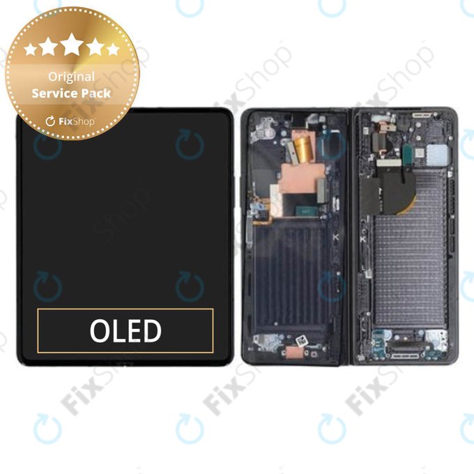 дисплей за Samsung Z Fold 5 F946B, Тъчскрийн и рамка, GH82-31842A, Phantom Black, Genuine Service Pack