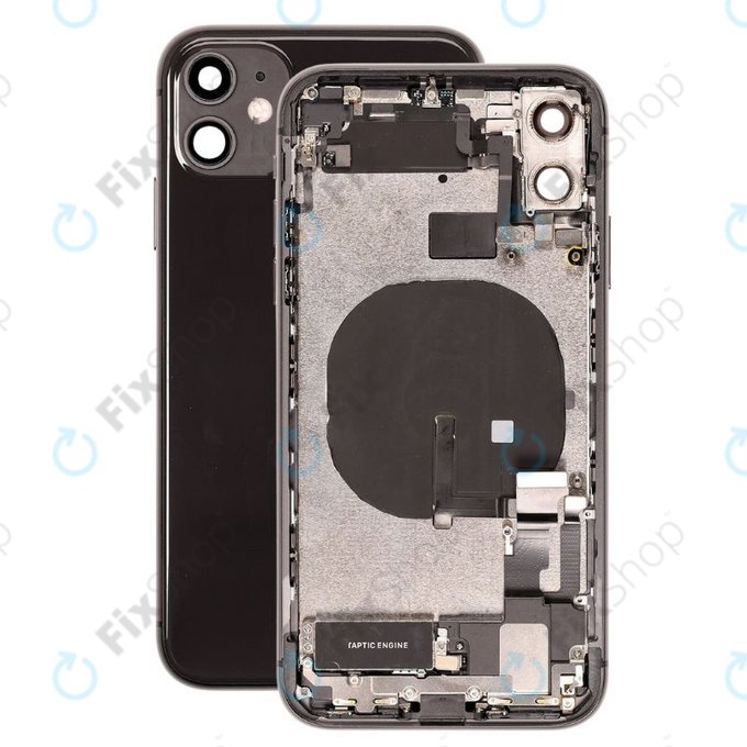 Заден калъф със малки части за iPhone 11, черен, Black