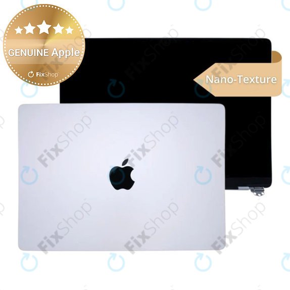 LCD дисплей за MacBook Pro 14", A3112, A3185 (2024), с предно стъкло и капак, Nano-Texture, Silver, 661-41793, Genuine Apple