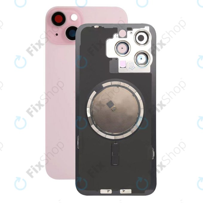 задния капак с обектив на камерата за iPhone 15 Plus, Розово, Pink