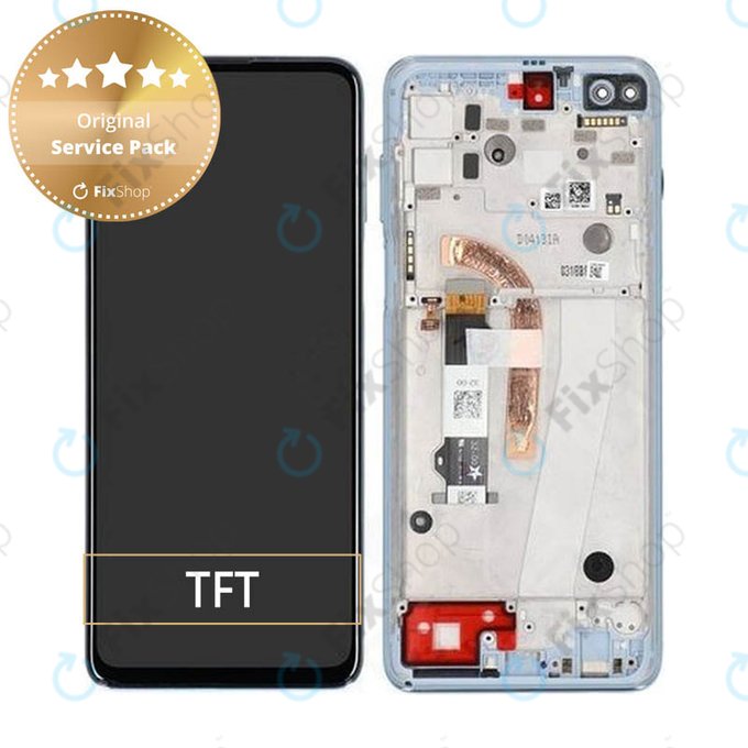 дисплей за Motorola Moto G100 XT2125, Тъчскрийн и рамка, Iridescent Sky, 5D68C18073, Genuine Service Pack