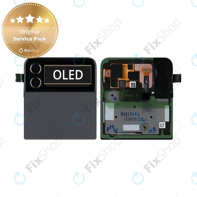 дисплей за Samsung Z Flip 4 F721B, външен, Тъчскрийн и рамка, GH97-27947A, Graphite, Genuine Service Pack