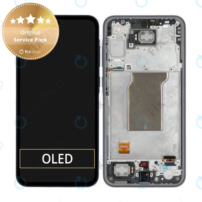 дисплей за Samsung A35 A356B, Тъчскрийн и рамка, GH82-34223A, Awesome Navy, Genuine Service Pack