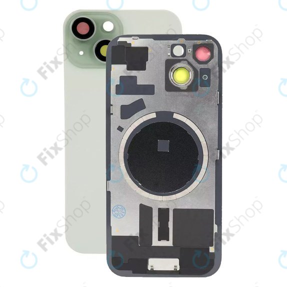 задния капак с обектив на камерата за iPhone 15, зелен, Green